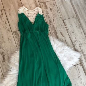 Green boho maxi